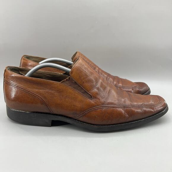 Michael Toschi Mario Side Gore Loafers Men’s Size 12 Brown Leather Slip On Shoes - Picture 1 of 11